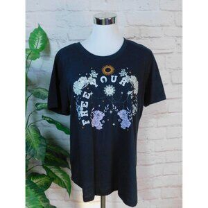 Kristin Nicole Shirt Womens Large Black Free Your Mind Graphic Tee Boho Witch